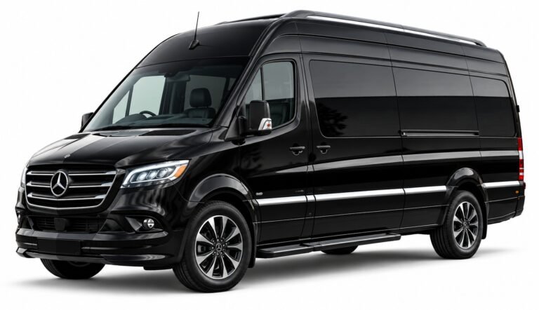 Black Mercedes-Benz Sprinter van